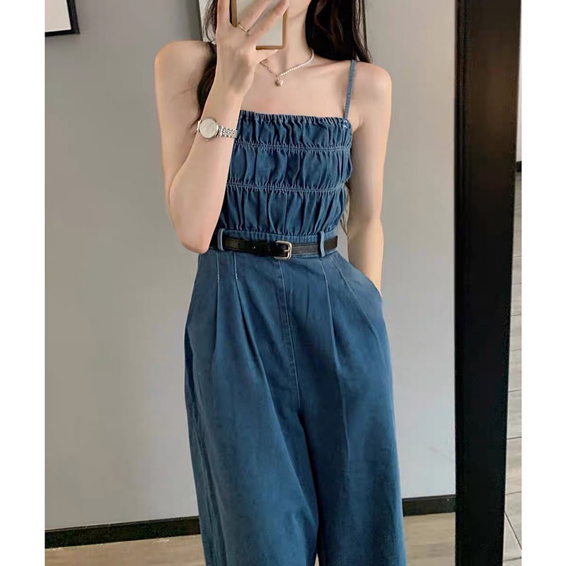 Jumpsuit Bò 2 Dây Dáng Lửng Tặng Kèm Đai Hàng Quảng Châu JS0010-Teen 888