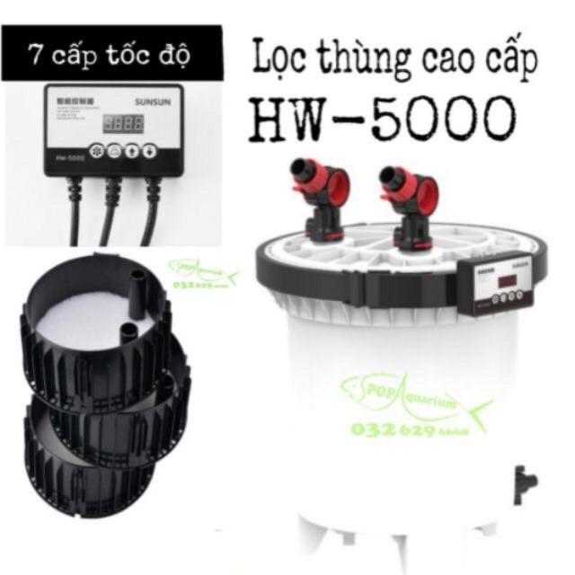 Lọc thùng SUNSUN HW-5000 cho bể cá cảnh