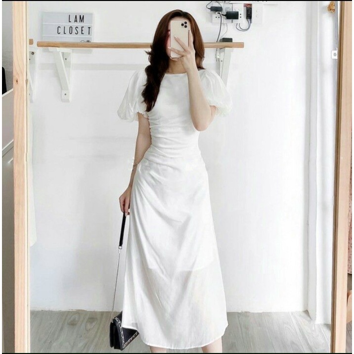 Đầm Cổ Tròn Tay Phồng Nhẹ AKARA H042 | BigBuy360 - bigbuy360.vn