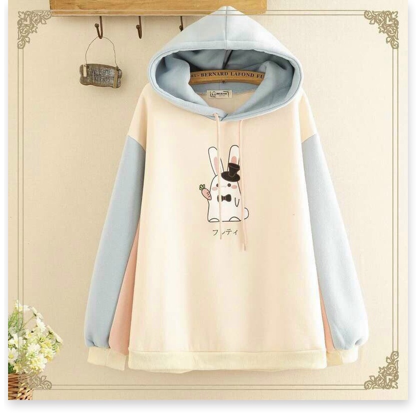 Áo khoác hoodies form rộng có mũ con thỏ cực đẹp , hot 2021 KME FASHION