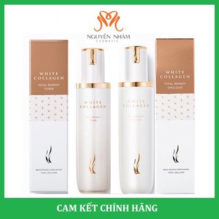 Sét Dưỡng trắng da, Chống Lão hoá Da AHC White Collagen (Toner 130ml + Tinh Chất 130ml)