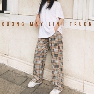 Quần kẻ caro,quần caro nữ ống rộng dáng suông ống rộng BRR (hàng sẵn)