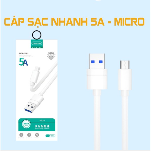 Bộ sạc và Cáp sạc nhanh 50W - 5A Chính hãng Tianston - Micro / Type-C / Lightning - Bảo Hành 3 Tháng