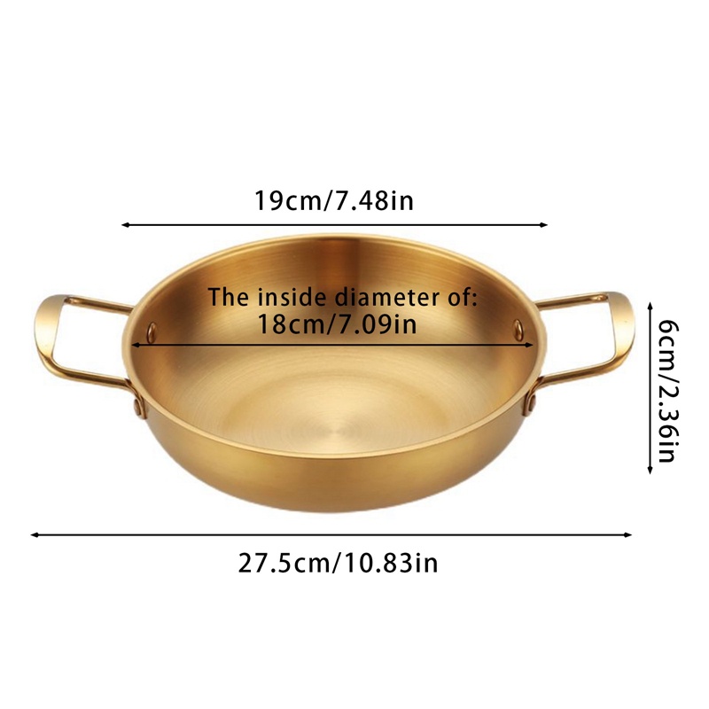 Ahlsen Nồi Nấu Mì Ramen Phong Cách Hàn Quốc Tức Thì Với Hai Tai Bằng Thép Không Gỉ Màu Vàng Hải Sản