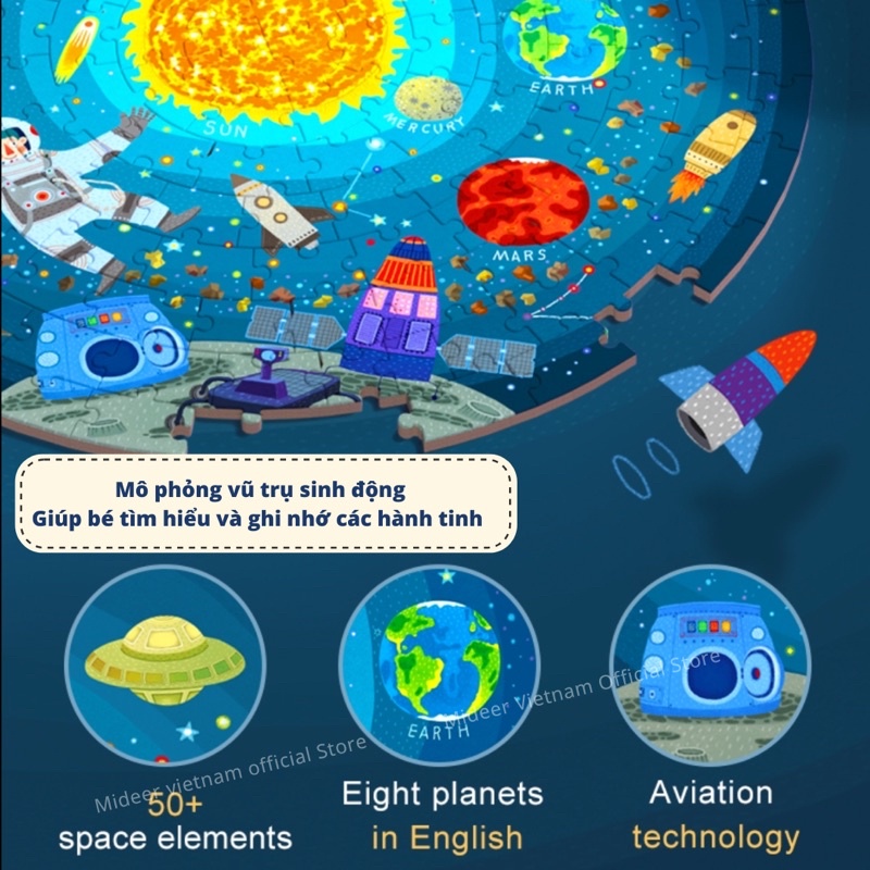 Đồ Chơi Xếp Hình Mideer 150P Round Puzzle, Đồ Chơi Tư Duy Cho bé 4 5 6+ Tuổi