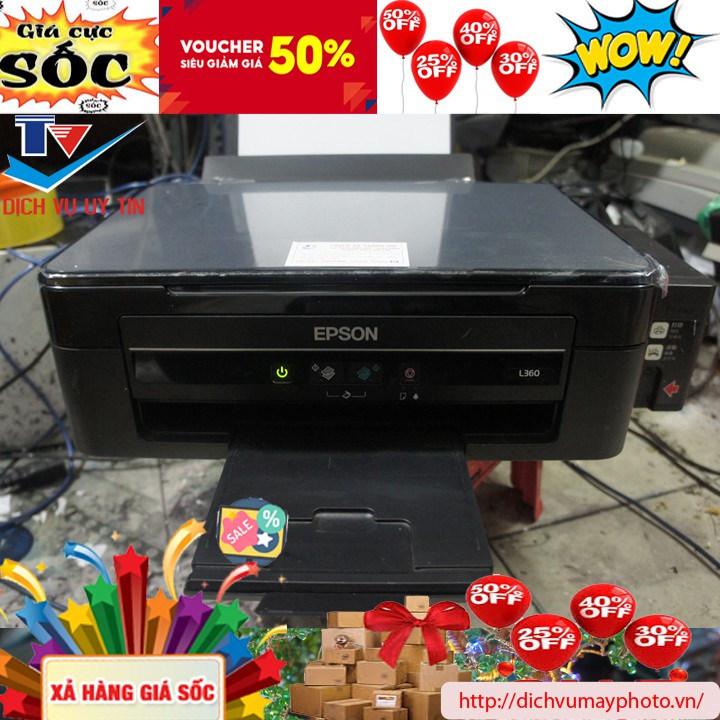 Máy in phun màu cũ đa năng Epson L365 L360 L350 L351 L380 L385 In màu in đen trắng Photocopy Scan màu