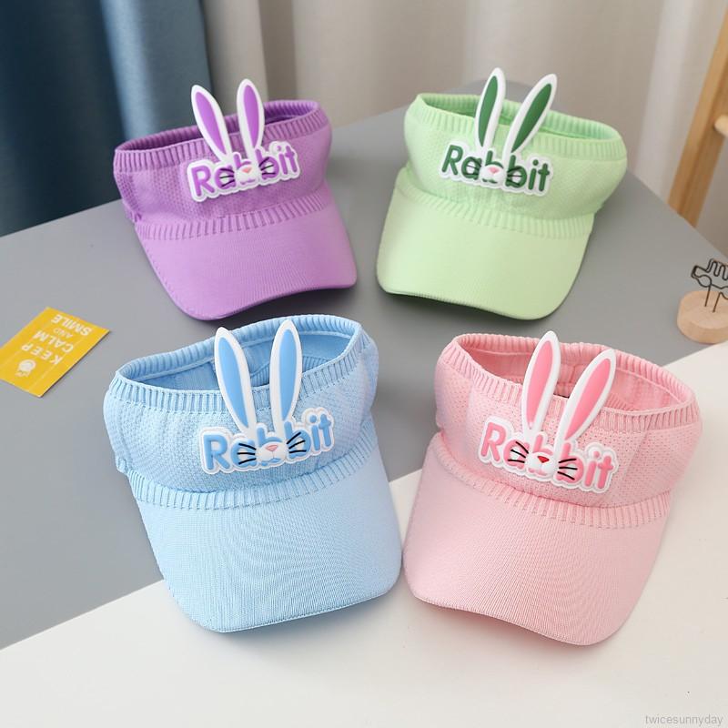 Mũ lưỡi trai hở chóp thiết kế tai thỏ dễ thương cho bé