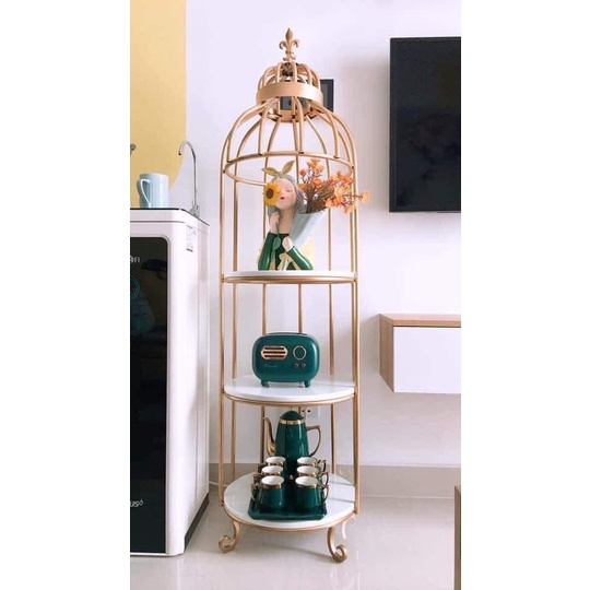 Kệ lồng chim tròn nhiều tầng thiết kế sang trọng decor phòng hiện đại, đa năng, đa công dụng