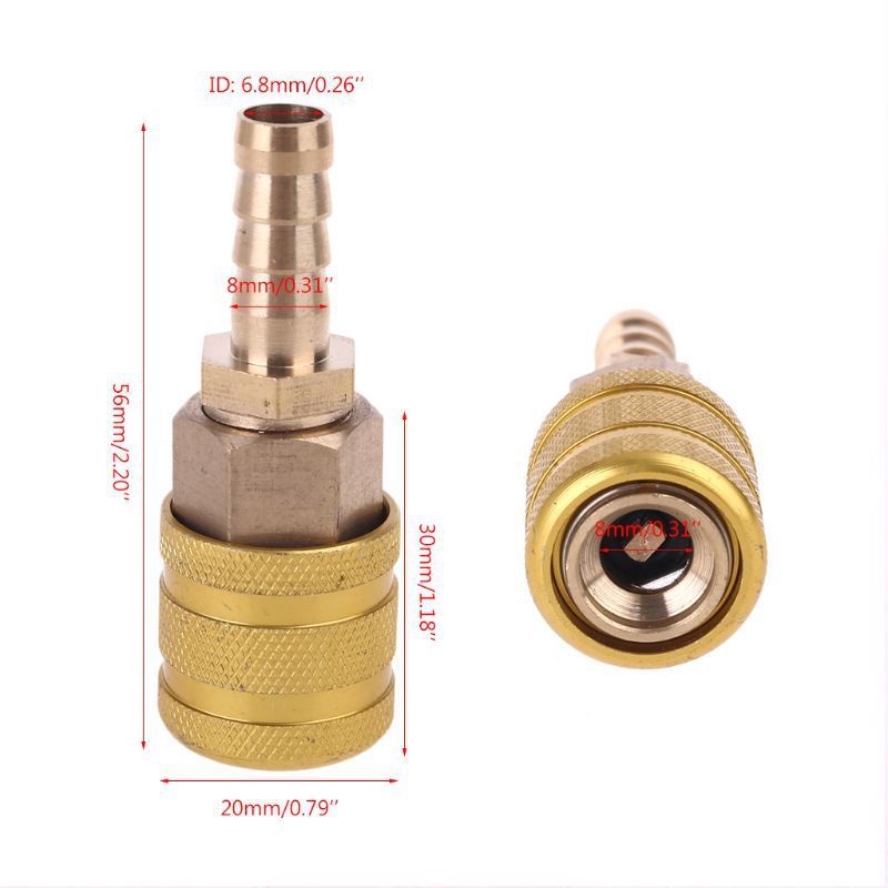Đầu Nối Khí 1 / 4 NPT Bằng Đồng Thau Đặc 8mm Thông Dụng Cho Xe Đạp / Xe Máy
