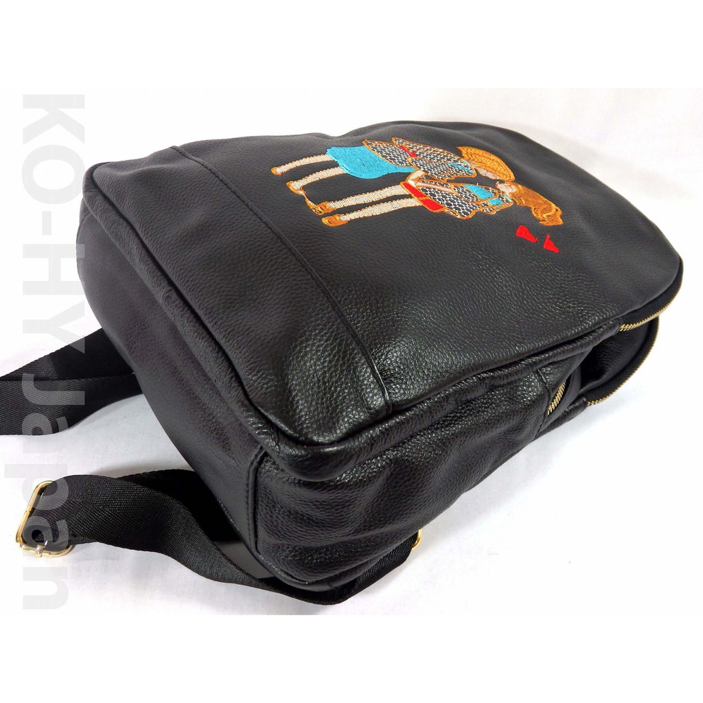 Ba lô thời trang nữ No brand Cowhide backpack-black