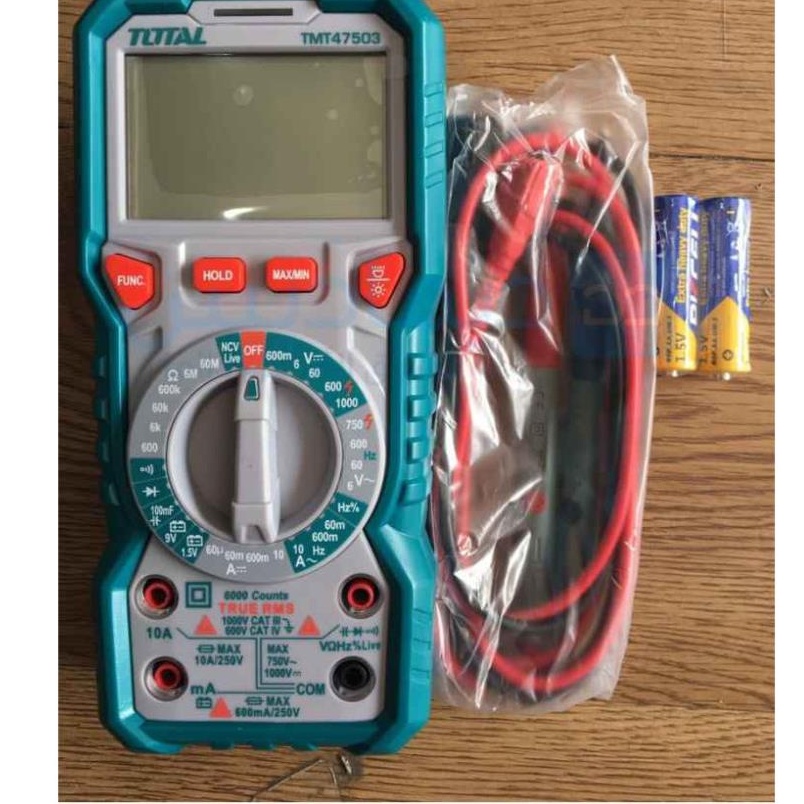 Máy Dụng Cụ Đo Đồng Hồ Đo Điện Vạn Năng 600A Total TMT47503 - Ingco DM7504 Có đèn nền và đèn chiếu sáng