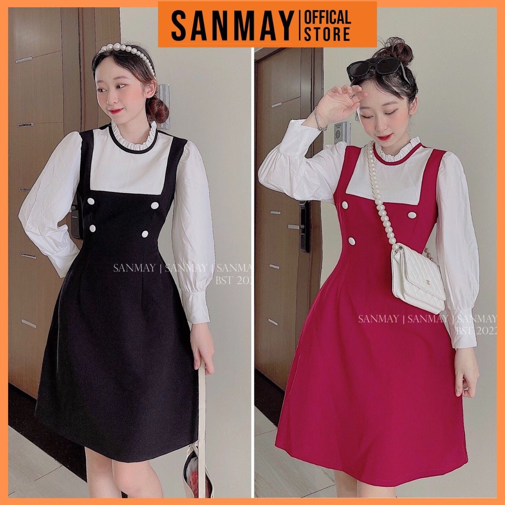 Đầm Đi Dự Tiệc Cưới SANMAY Váy Công Sở Trẻ Trung Nữ Thiết Kế Dáng Ôm Thanh Lịch Hàn Quốc Sang Trọng VD022