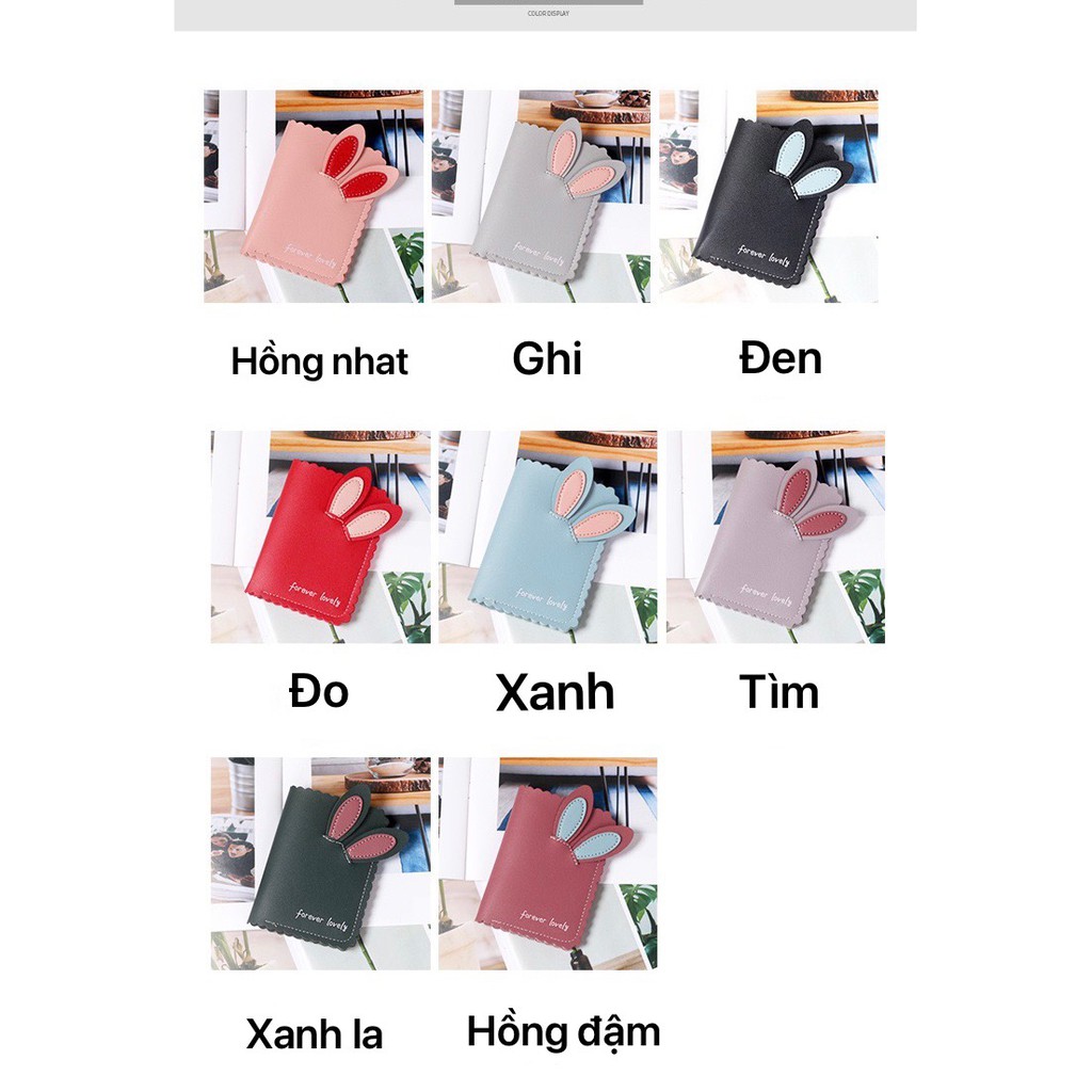 Ví ngắn tai thỏ ❤️FREESHIP❤️Thẻ Id Bằng Nhựa Kích Thước HQ183