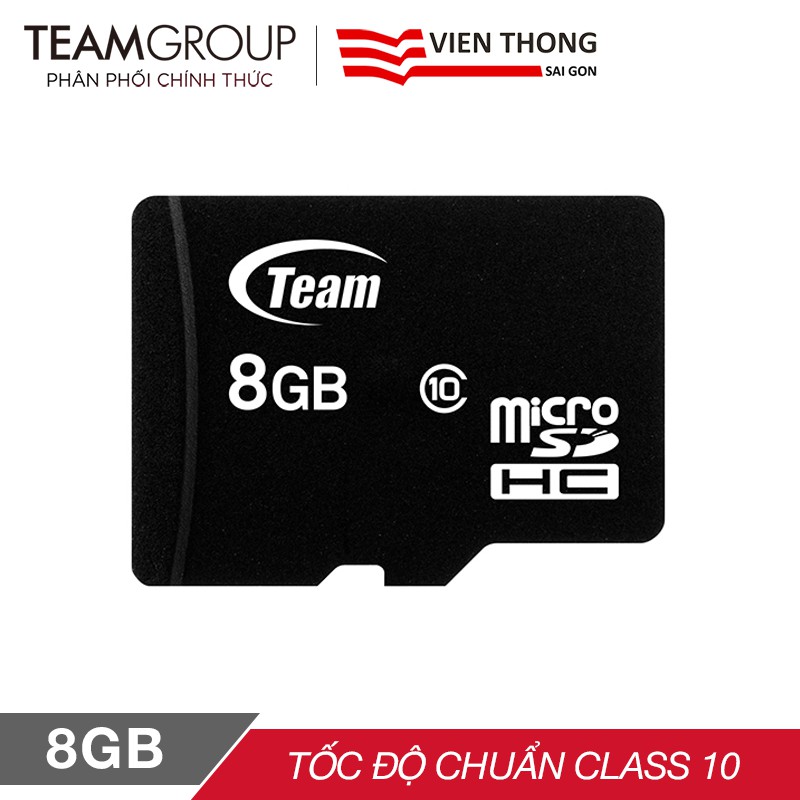 Thẻ nhớ microSDHC Team 8GB Class 4 / Class 10 - Hãng phân phối chính thức