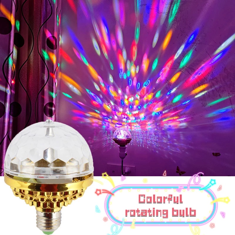 [E27 6W Rotating Crystal Ball] [RGB Dj Disco Stage Lighting For Home Room Dance Parties Bar Karaoke Xmas Wedding Show Club]