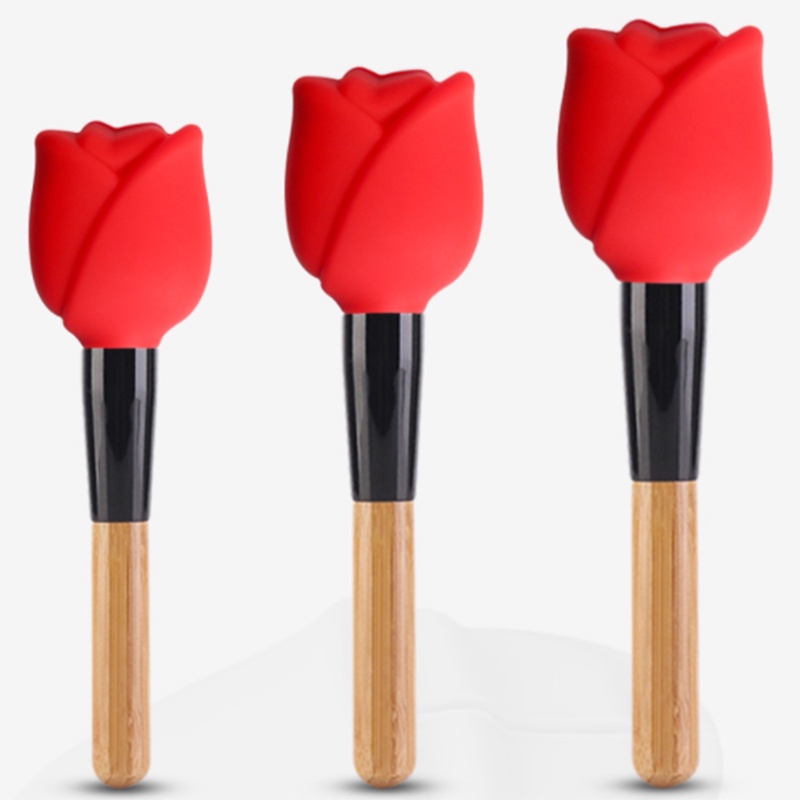 Set 3 Vỏ Bọc Đầu Cọ Trang Điểm 3 Kích Cỡ Bằng Silicone Tái Sử Dụng Tiện Lợi Du Lịch
