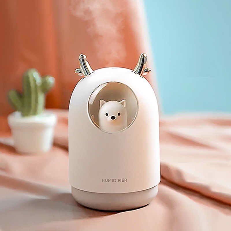 Máy Xông Tinh Dầu Mini - hình gấu HUMIDIFIER dễ thương, làn khói nước nhẹ nhàng, tự động ngắt khi hết nước, máy chạy êm