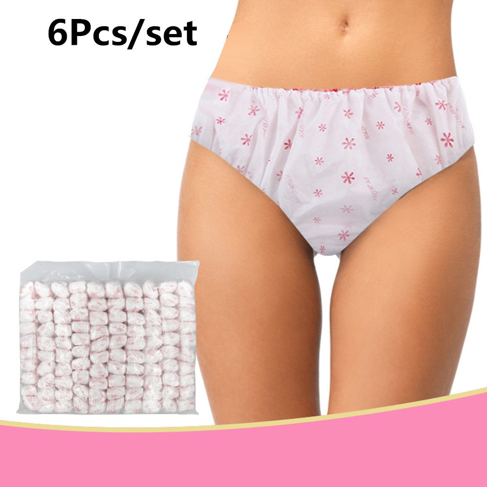 Set 6 Quần Lót Cotton Không Dệt Dùng Một Lần Cho Phụ Nữ Sau Sinh