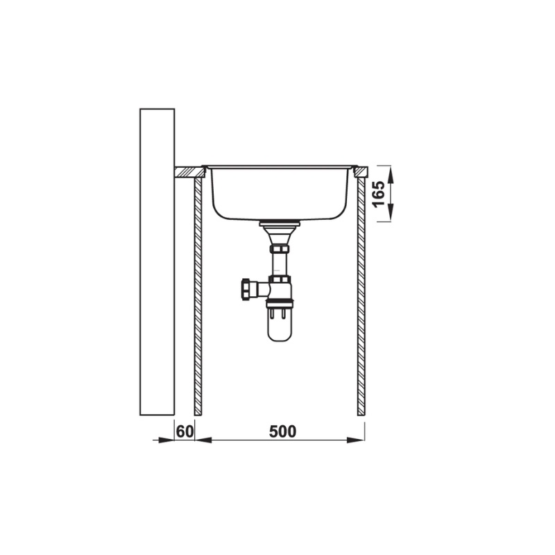 Chậu Rửa Chén Hafele HS19-SSN1R50 567.23.083 - Ngang 46.5cm - Lắp Nổi - Hàng Chính Hãng