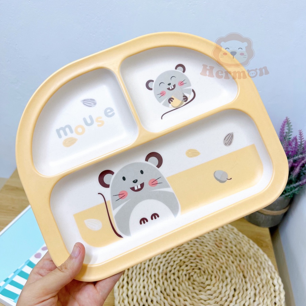 Khay ăn dặm Hermon sợi tre phân phối chính hãng Bonbon mart