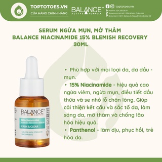 Serum ngừa mụn, mờ thâm Balance Niacinamide 15% Blemish Recovery 30ml 