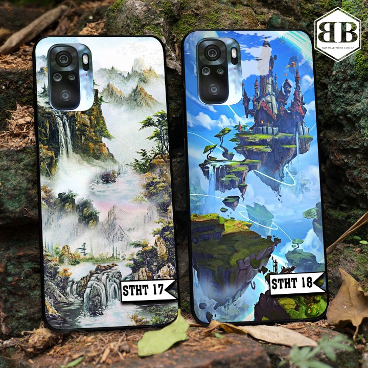 Ốp lưng kính cường lực Xiaomi Redmi Note 10 hình sơn thùy hữu tình