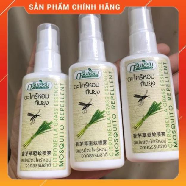 Xịt Chống Muỗi Tinh Dầu Sả Green Herb Thái Lan 40ml (dùng được cho bé & người lớn)