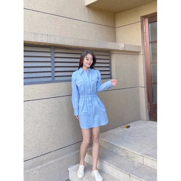 Zara - Đầm ngắn kiểu dáng áo sơ mi 02524415403