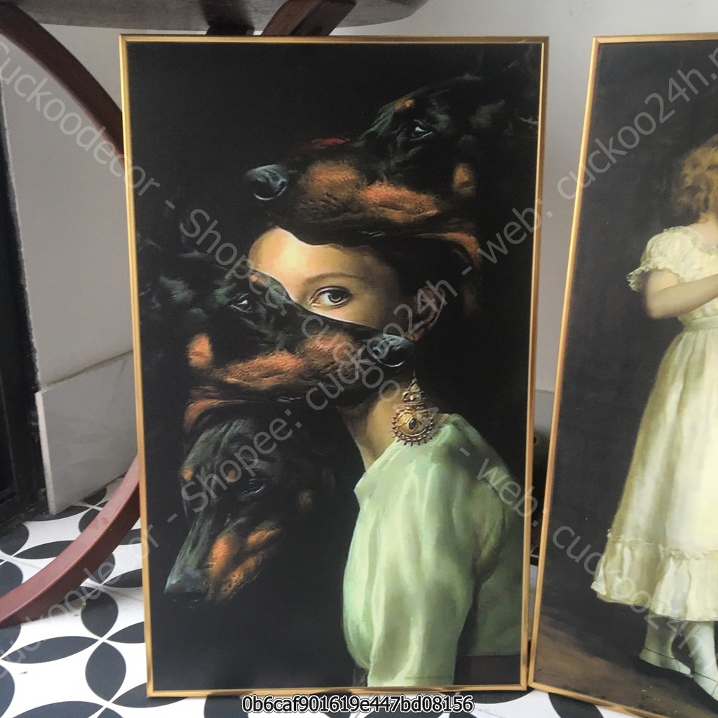 Tranh canvas - tranh chụp sơn dầu Châu Âu - kích thước 30x60cm đủ khung và đinh treo tranh