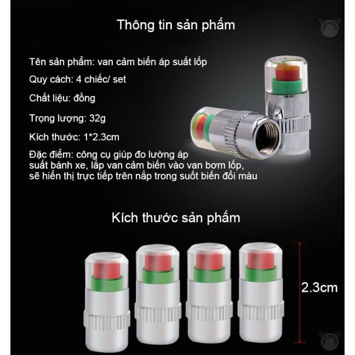 Home and Garden - Van cảm biến áp suất lốp (4 chiếc/set)