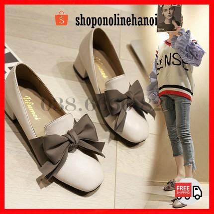 Free❤️Ship Giày Nữ NƠ LỤA Phong Cách Hàn Quốc