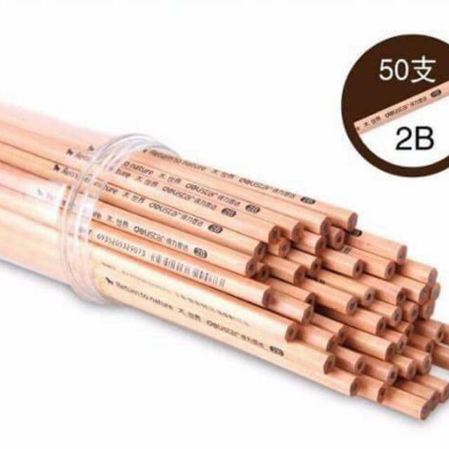 Hộp bút chì gỗ 2B Deli cao cấp