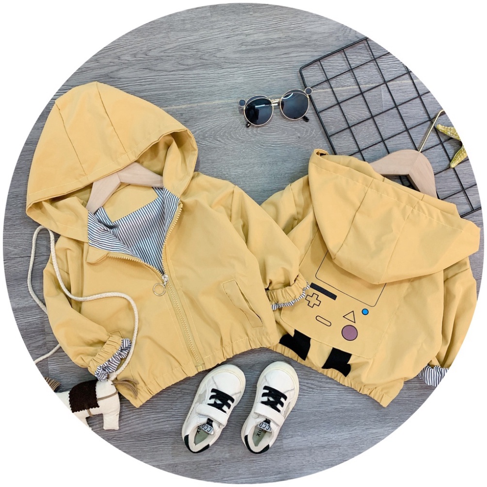 Áo khoác màu vàng 2 lớp cho bé