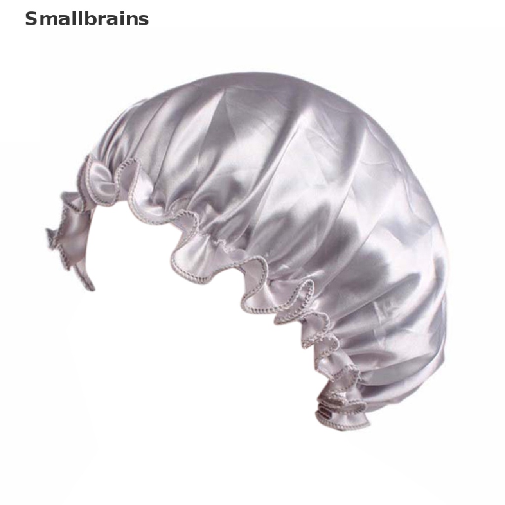 Smbr Silk Satin Night Sleep Cap Hair Bonnet Hat Head Cover Wide Band Adjust Elastic BR