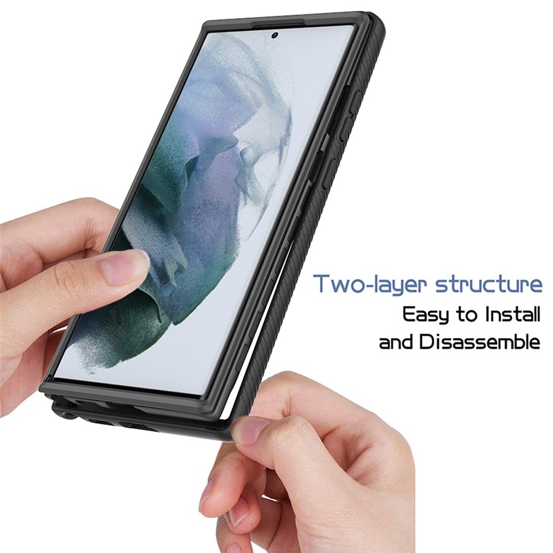 Ốp Điện Thoại 2 Trong 1 Chống Sốc Bảo Vệ 360 Độ Cho Samsung Galaxy S22 Ultra S22 Plus S21 Plus S21 Ultra S21 FE S20 FE