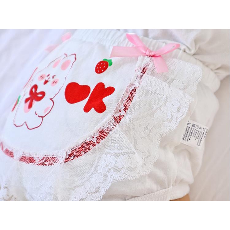 Quần lót tam giác LUCKY BIG CAT vải cotton nguyên chất họa tiết hoạt hình dễ thương cho bé gái