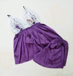 Bộ ngủ phi lụa có mút ngực