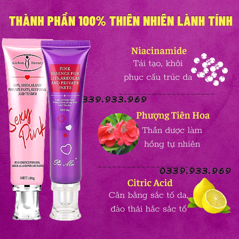 Kem Chống Thâm Môi - Làm Hồng Môi, Nhũ Hoa, Vùng Kín Sexy Pink 30g