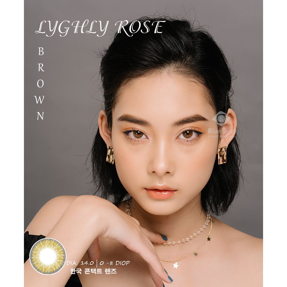 Kính áp tròng nâu gold Lightly Brown - Made in Korea | Hạn sử dụng 3-6 tháng