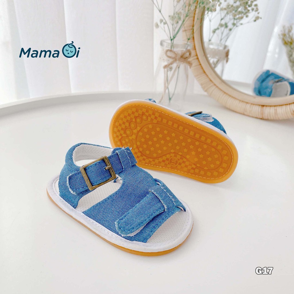 G17 Giày sandal vải jean đế cao su mềm chống trượt bàn đế mềm mại cho bé từ 3-18 tháng của Mama Ơi - Thời trang cho bé