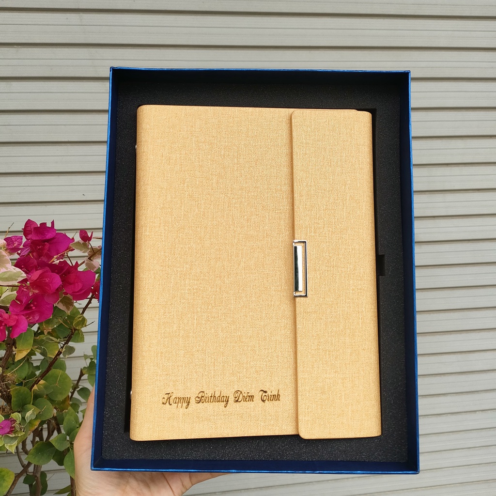 Sồ tay gấp 3 khắc, in logo theo yêu cầu