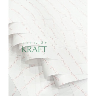 Giấy gói hàng in Love You To The Moon khổ nhỏ 21 x 40cm, giấy pelure