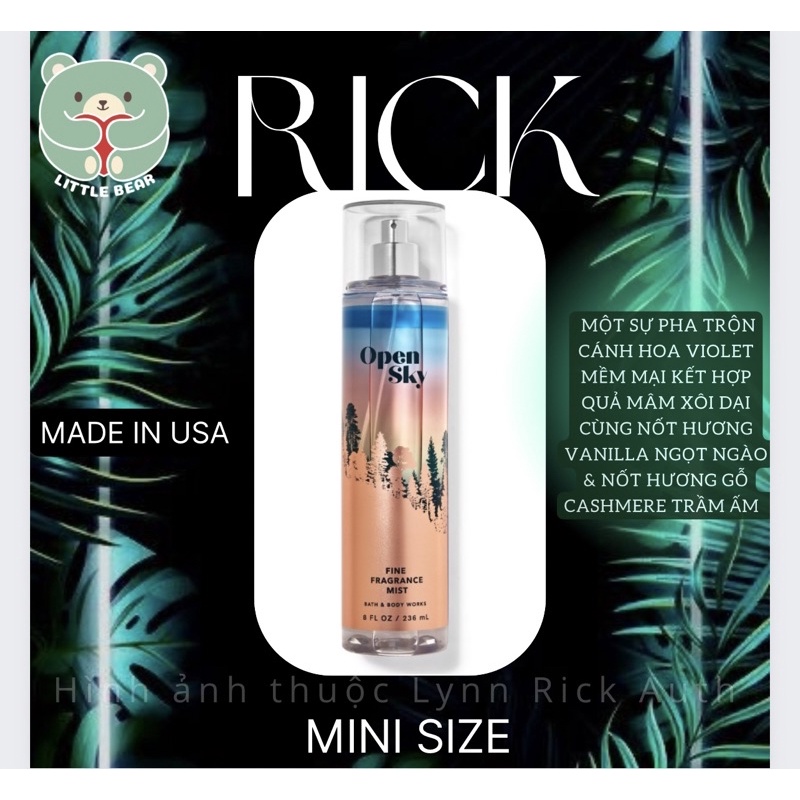 OPEN SKY - Xịt Thơm Body Mist Toàn Thân Bath & Body Works
