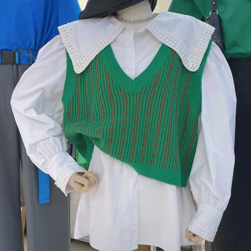 Áo len nữ không tay cổ chữ V thời trang mới