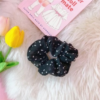 Cột Tóc Scrunchies Chấm Bi Vải Voan