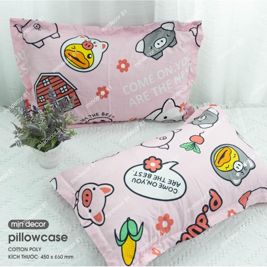 Vỏ gối cotton 3D Mịn Decor thoáng mát nhiều họa tiết đa dạng (45x65cm) | BigBuy360 - bigbuy360.vn