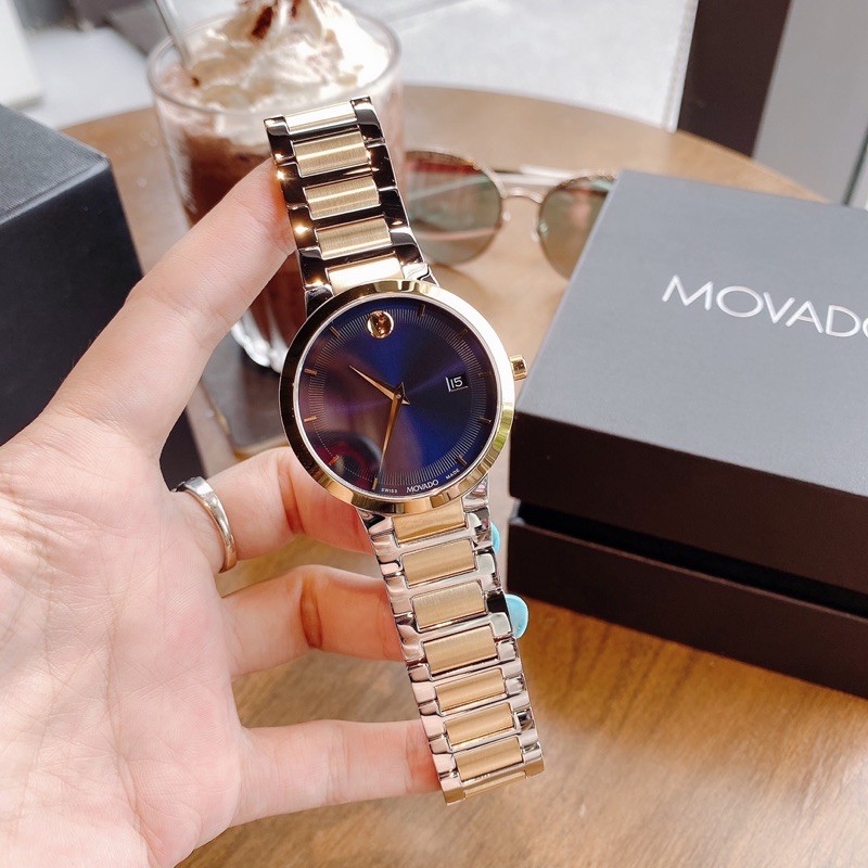 Đồng Hồ Movado Nam Chính Hãng 0607356 Modern Classic Quartz Blue Dial Men’s Watch