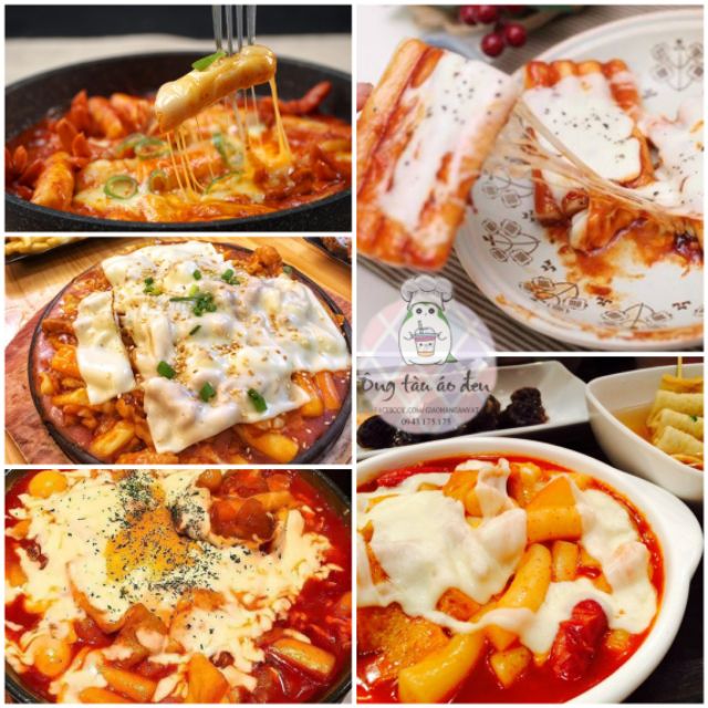 Set bánh gạo xào cay phủ phô mai