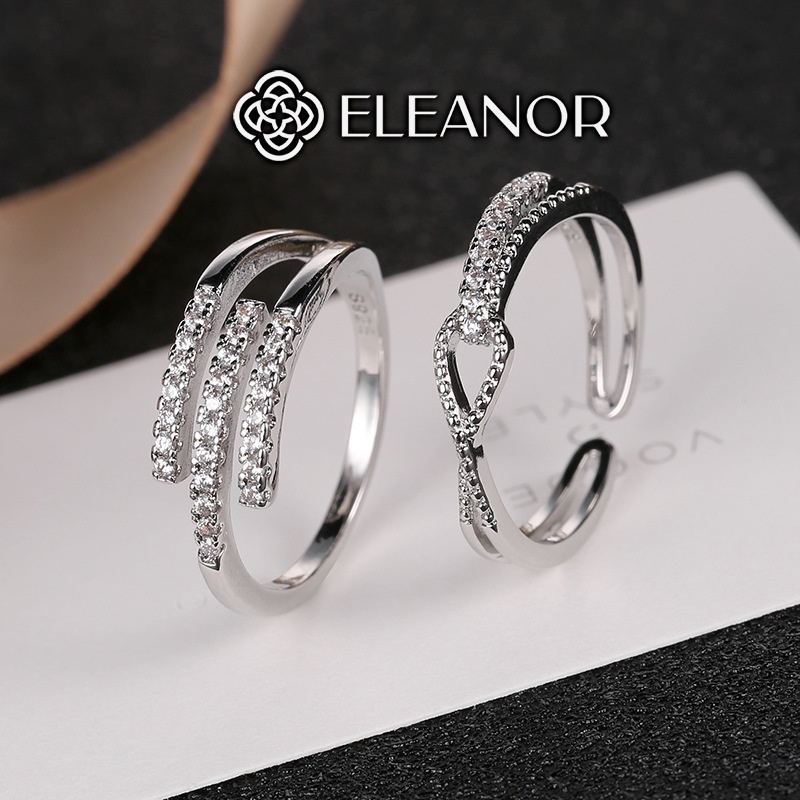 Nhẫn nữ hở bạc 925 Eleanor Accessories đính đá phụ kiện trang sức basic 3036