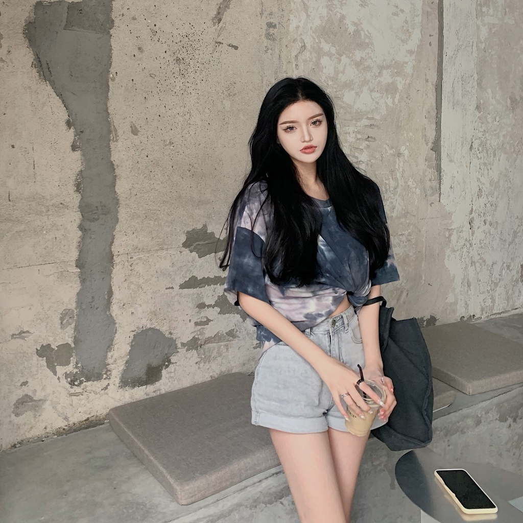 Áo Thun Tay Ngắn Oversize Phối Dây Xích Phong Cách Đường Phố Hip Hop Thời Trang Hàn Quốc